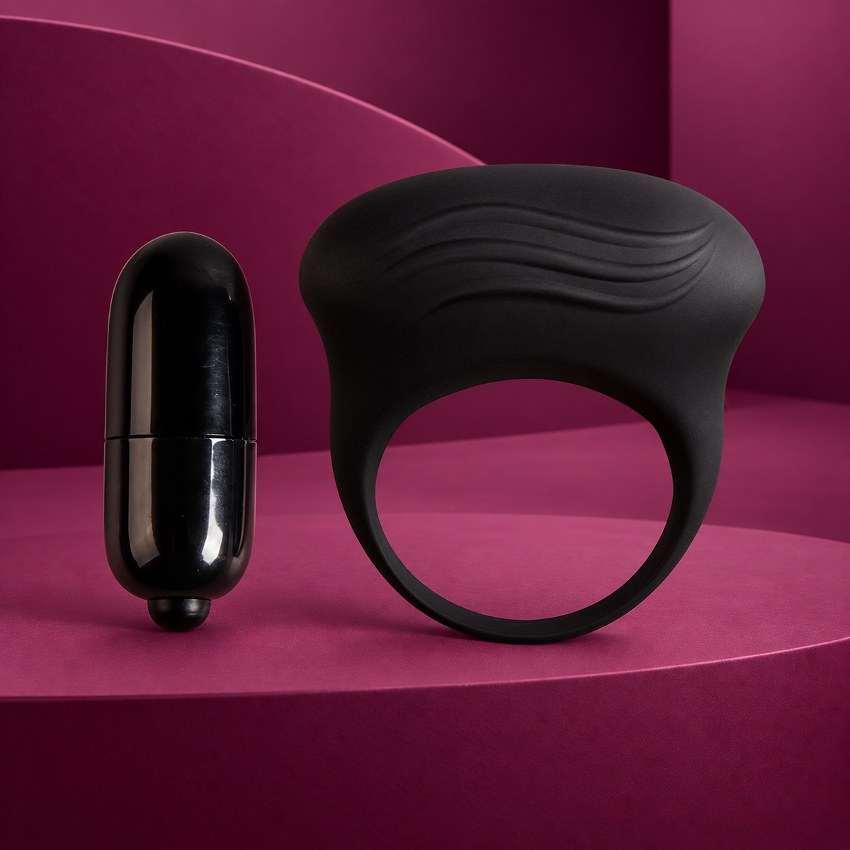 Pretty Love Bertram black vibrator ring