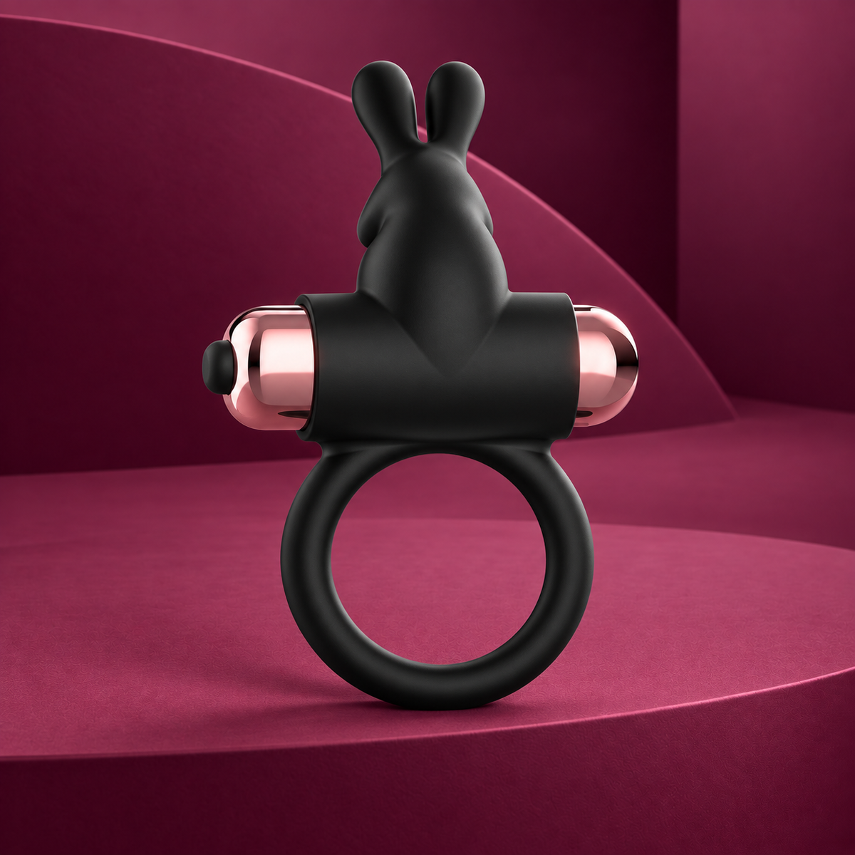 Coquette Chic Desire Vibrating Cock Ring, Black & Gold
