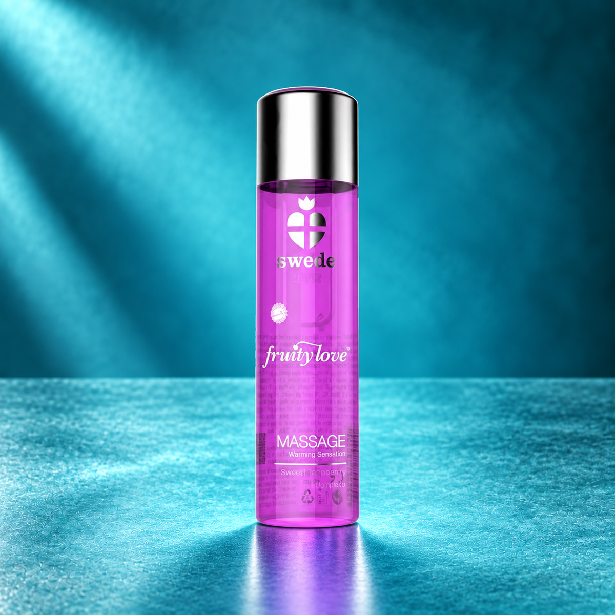 Swede Fruity Love Warming Massage Oil, Raspberry & Rhubarb, 60 ml