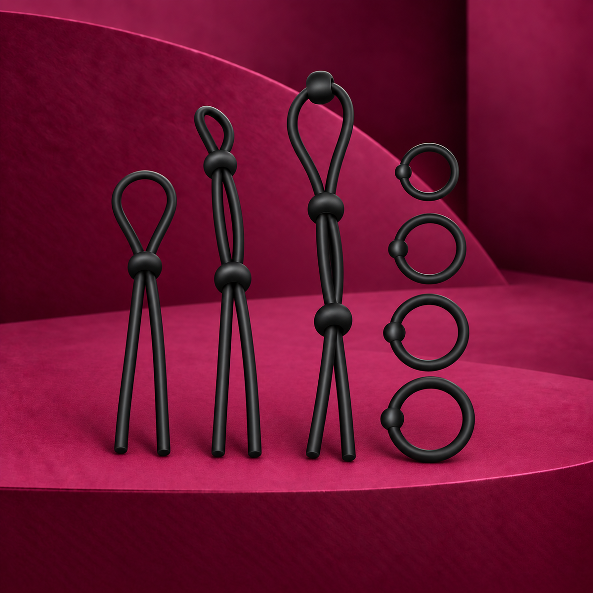 Addicted Toys Flexible silicone cock ring set 7 pieces