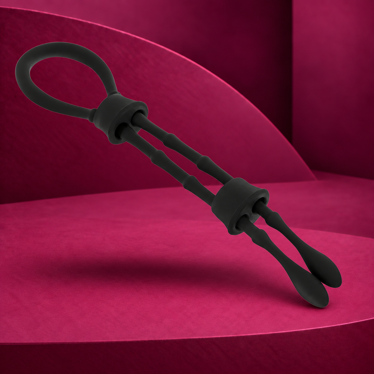 Ohmama Fetish Silicone cord-cock and testicles ring