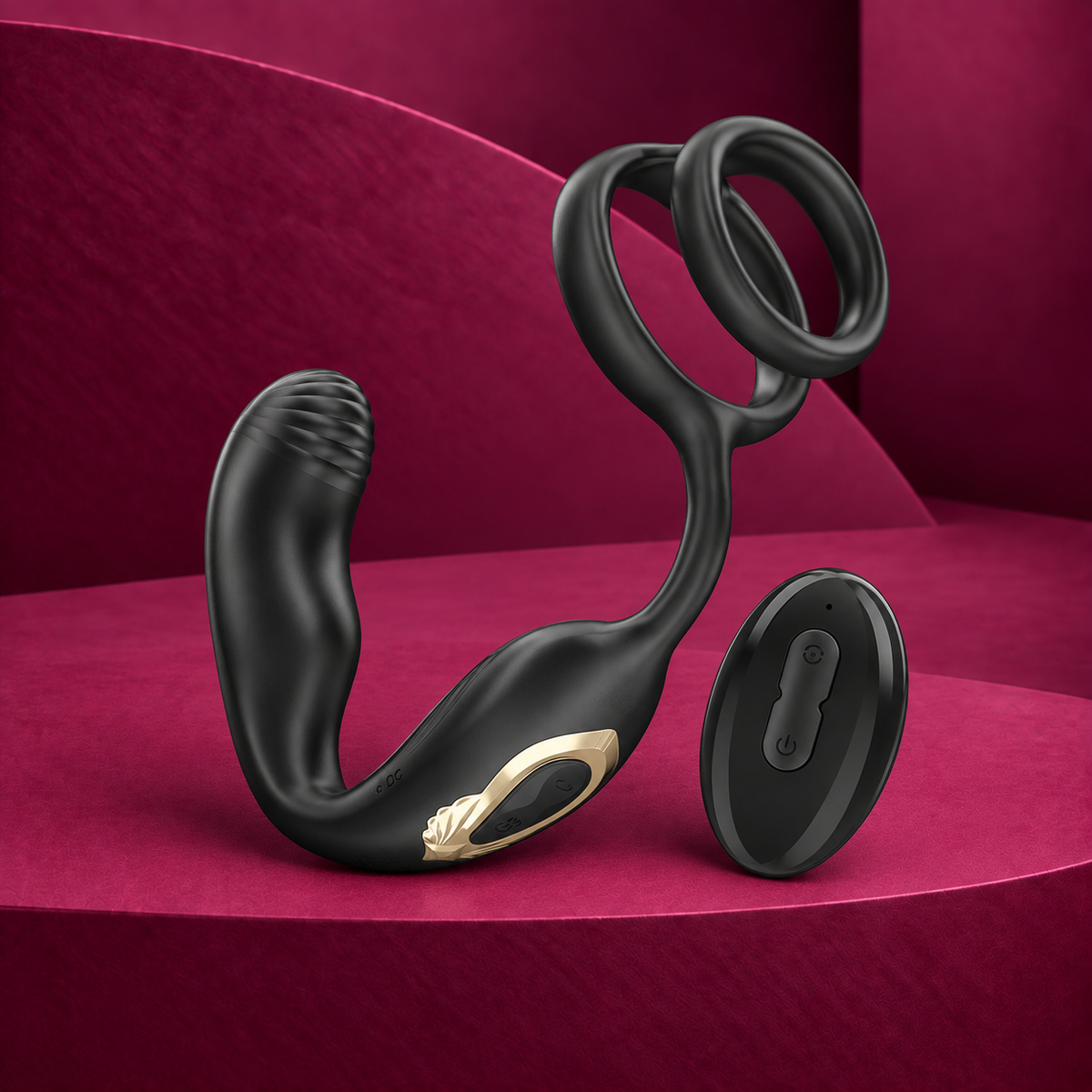 Ibiza — Wiggle remote controlled rotating anal plug with perineal vibration and penis enhancing rings