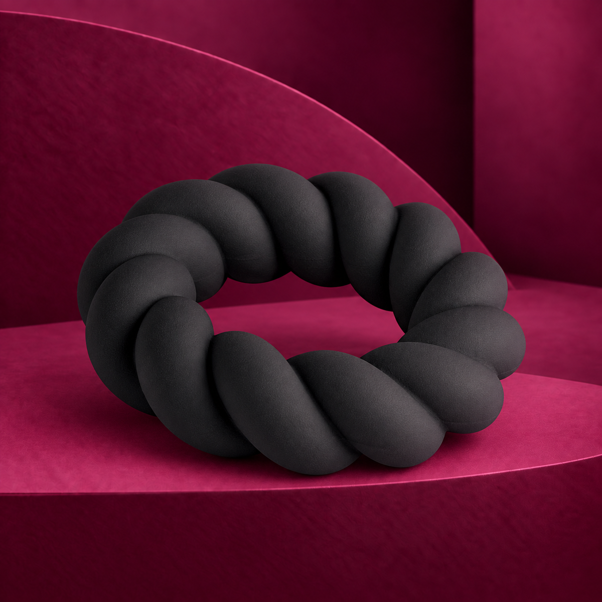 Rocks-Off Twist black silicone ring
