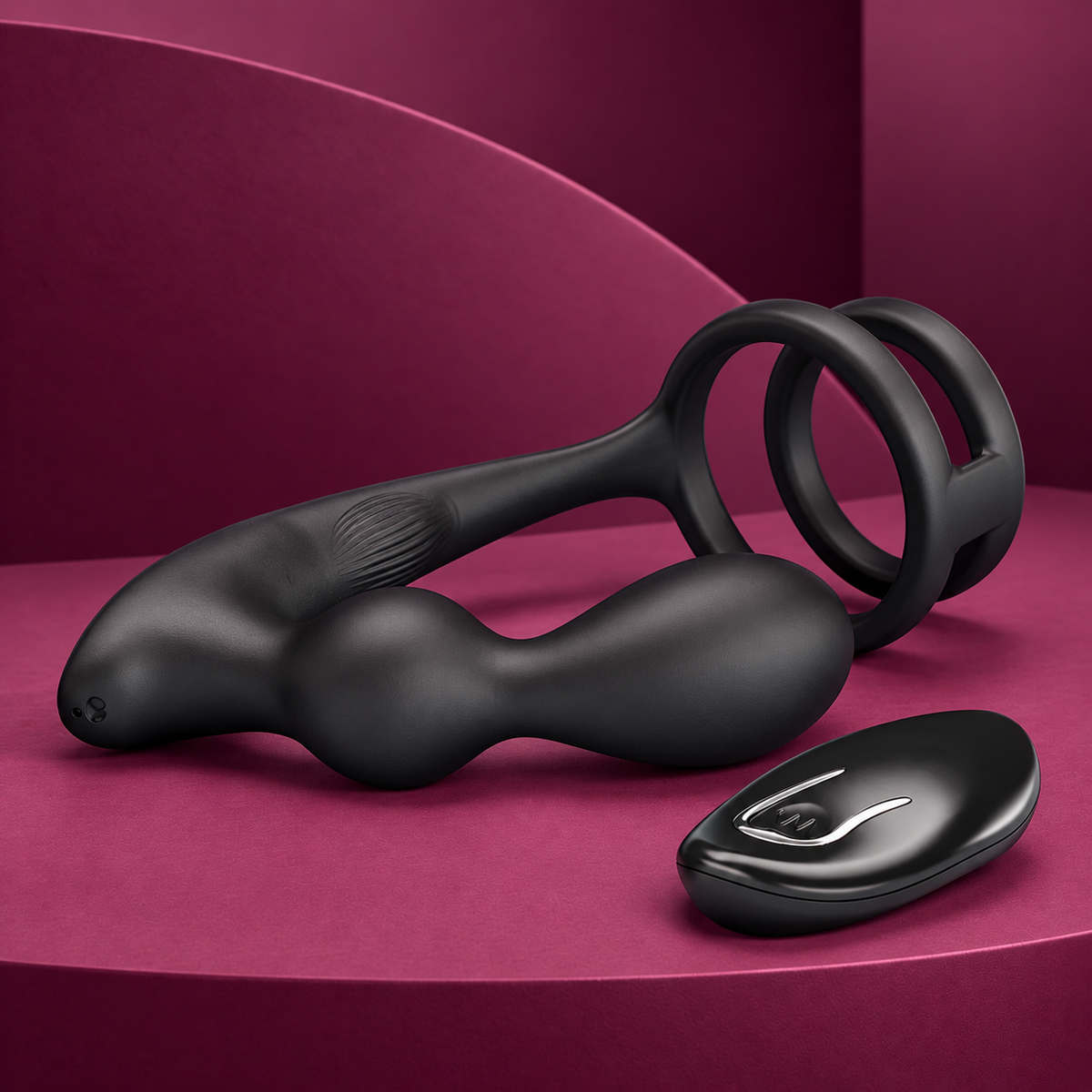 MR Play Vibrating anal plug with penis ring remote control