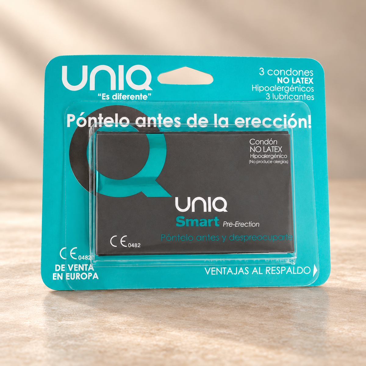 UNIQ Smart Latex-Free Pre-Erection Condoms, 3 Pack