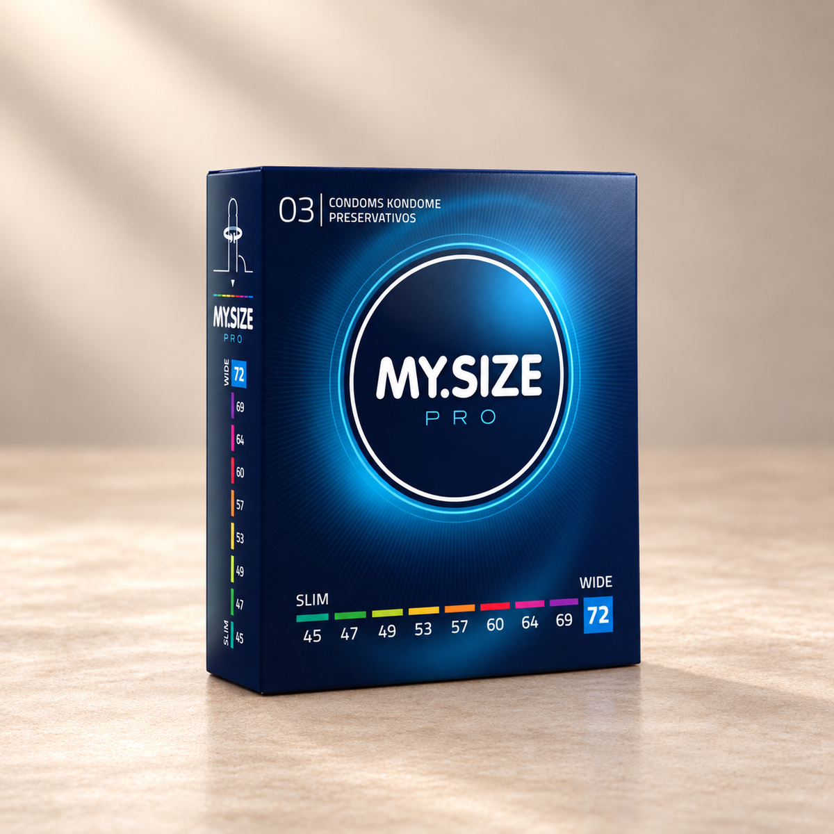 MY.SIZE Pro Condoms, Select Width and Pack Size — 72 mm / 3 units