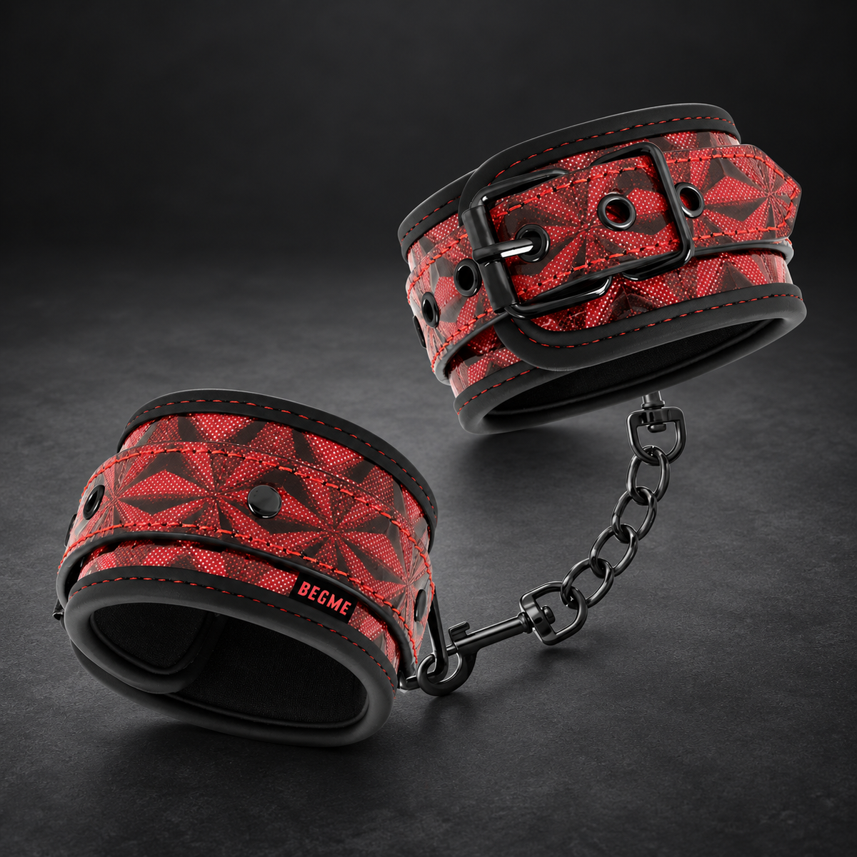 Begme Red edition premium handcuffs with neoprene lining