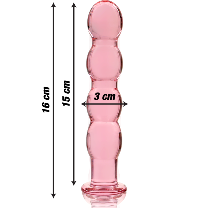 NEBULA SERIJA IBIZA – MODEL 10 DILDO BOROSILIKATNO STAKLO ROZI 16.5 CM -O- 3.5 CM