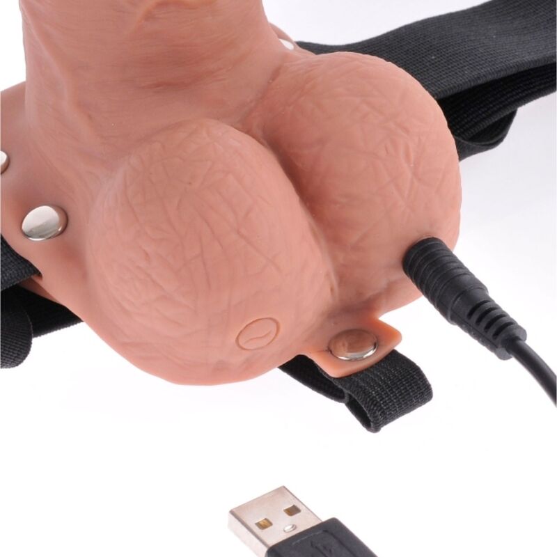 FETISH FANTASY SERIJA - PODESIVI POJAS REALISTIČAN PENIS SA MUDIMA PUNJIV I VIBRIRAJUĆI 17,8 CM