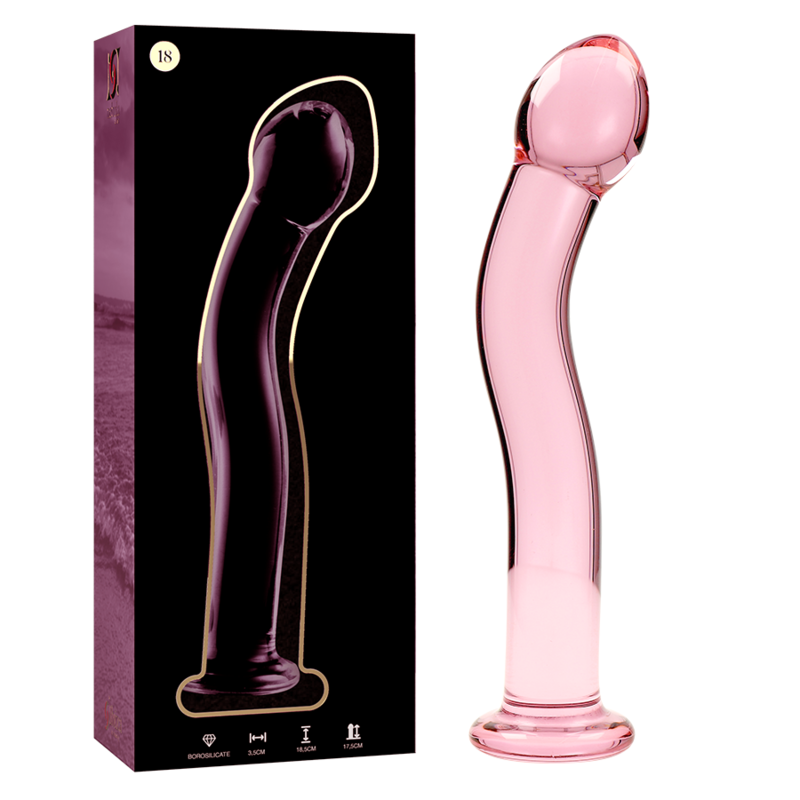 NEBULA SERIJA IBIZA - MODEL 18 DILDO BOROSILIKATNO STAKLO ROZI 18,5 CM -O- 3,5 CM