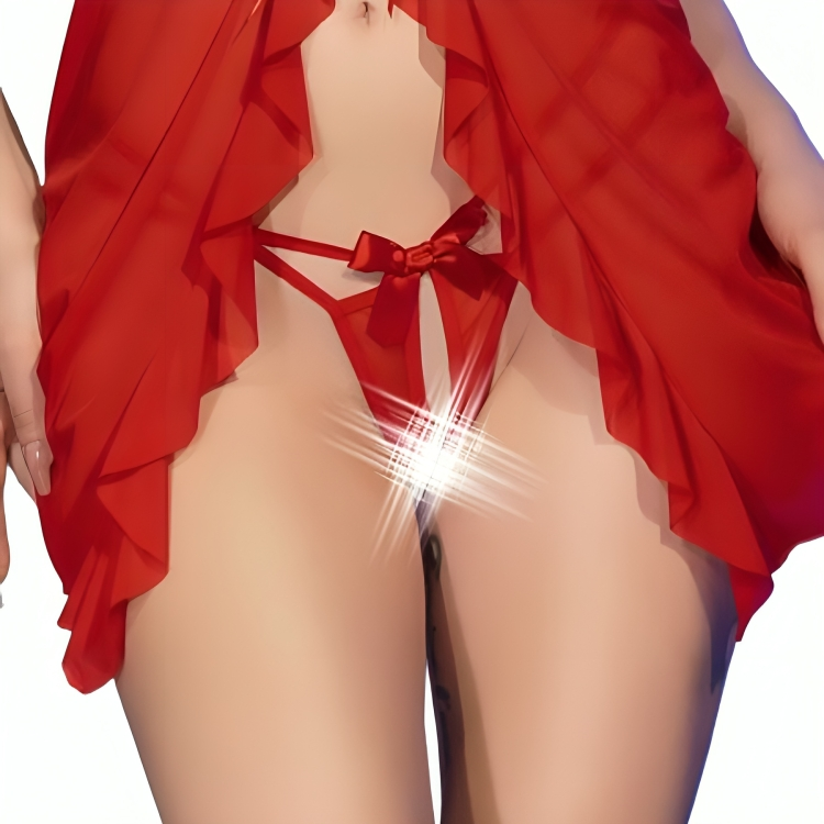 Chilirose — Cr 4696 babydoll & thong crotchless red l/xl — product photo 3