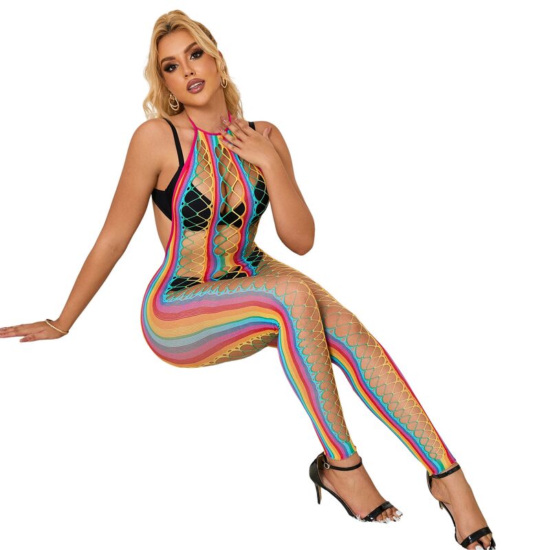 Subblime — 952358 rainbow mesh halter neck bodystocking xs/m — product photo 3