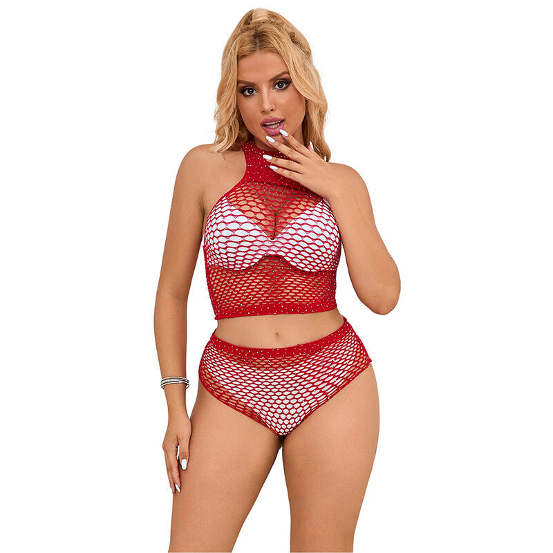 Subblime — 952402 fishnet set with pink diamonds one size — product photo 2