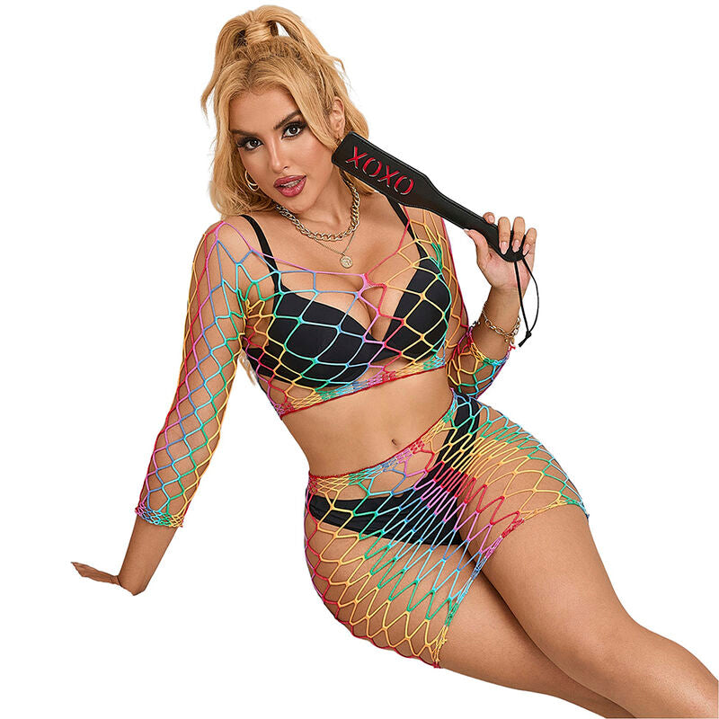 Subblime — 952440 2-piece fishnet set long sleeve rainbow one size — product photo 4