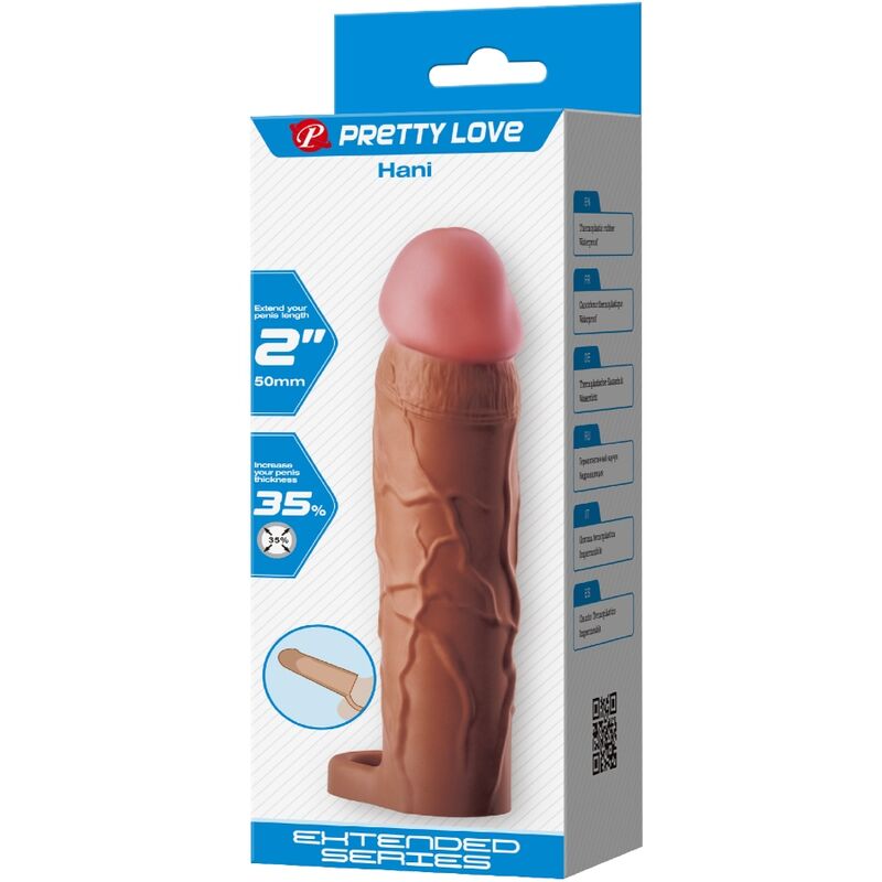 PRETTY LOVE - HANI NAVLAKA ZA PENIS SA 5 CM PRODUŽETKOM MULAT