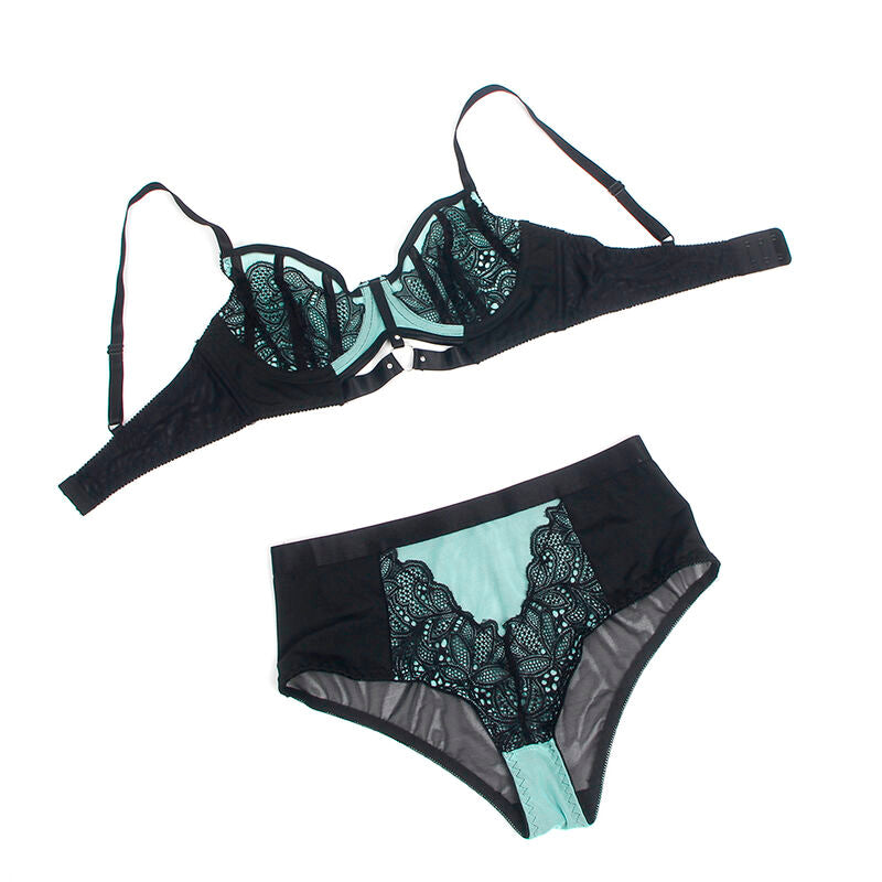 Subblime — 955557 green patent leather mesh zipper bra set s/m — product photo 5