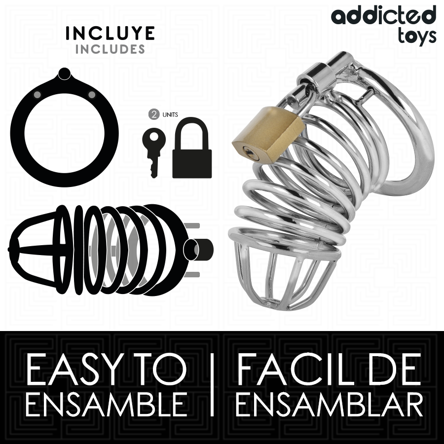 ADDICTED TOYS LOCKED - METALNI KAVEZ ZA PENIS OD GVOŽĐA 4 CM VELIČINA S