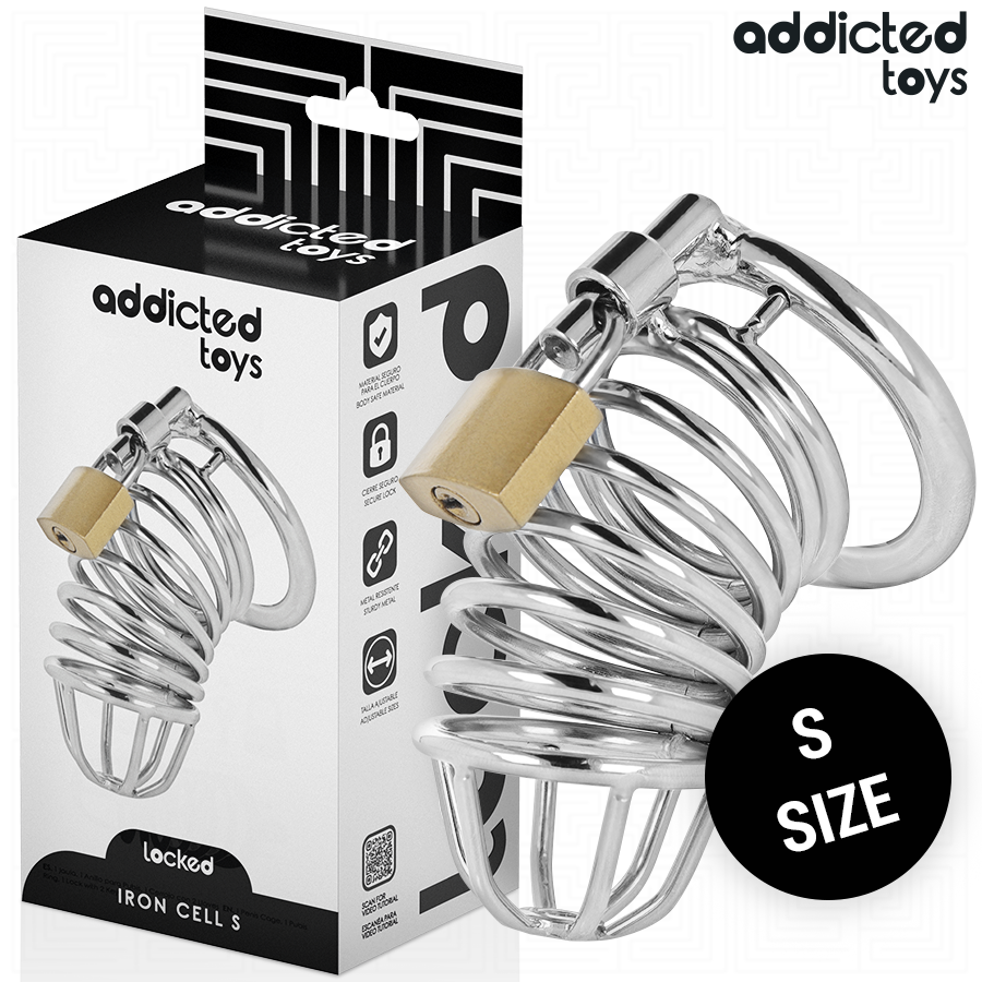ADDICTED TOYS LOCKED - METALNI KAVEZ ZA PENIS OD GVOŽĐA 4 CM VELIČINA S
