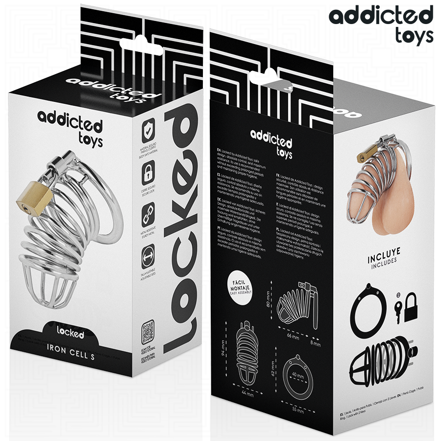 ADDICTED TOYS LOCKED - METALNI KAVEZ ZA PENIS OD GVOŽĐA 4 CM VELIČINA S