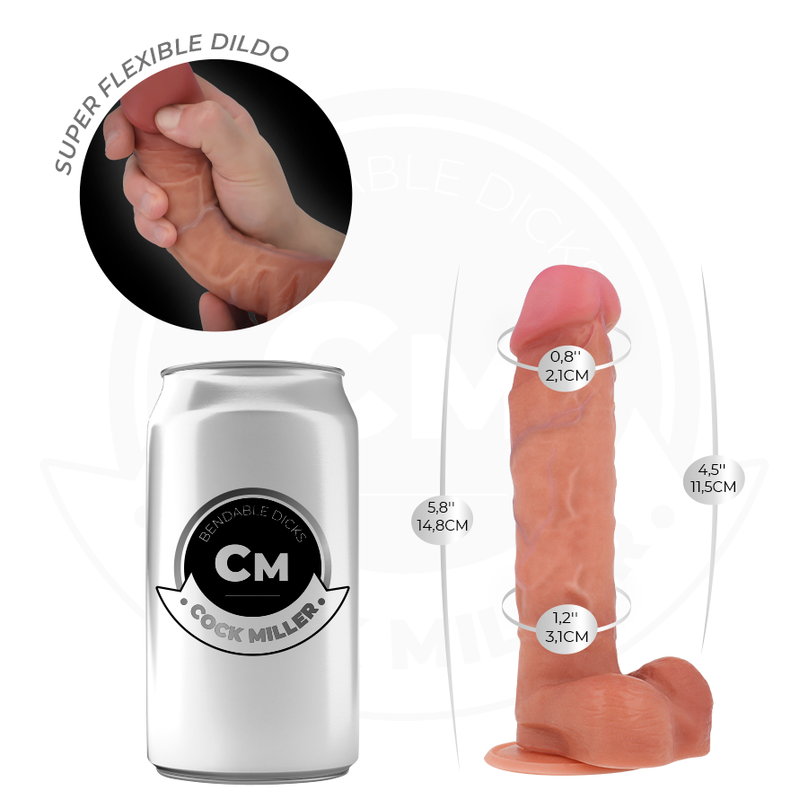 Cock Miller Hyperrealistic articulable dildo 14.8 cm