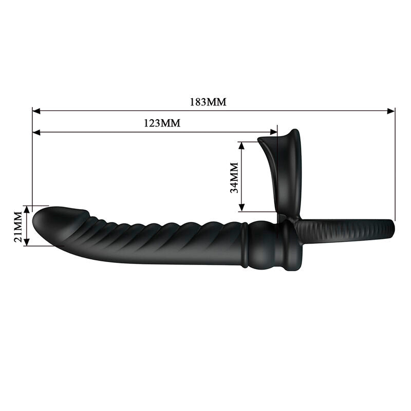 PRETTY LOVE - MERRITT ANALNI VIBRATOR SA PRSTENOM I VIBRACIJOM CRNI