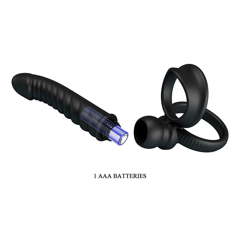 PRETTY LOVE - MERRITT ANALNI VIBRATOR SA PRSTENOM I VIBRACIJOM CRNI
