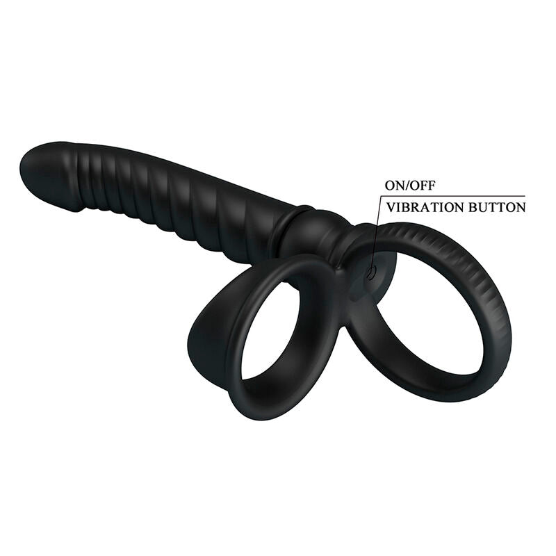 PRETTY LOVE - MERRITT ANALNI VIBRATOR SA PRSTENOM I VIBRACIJOM CRNI
