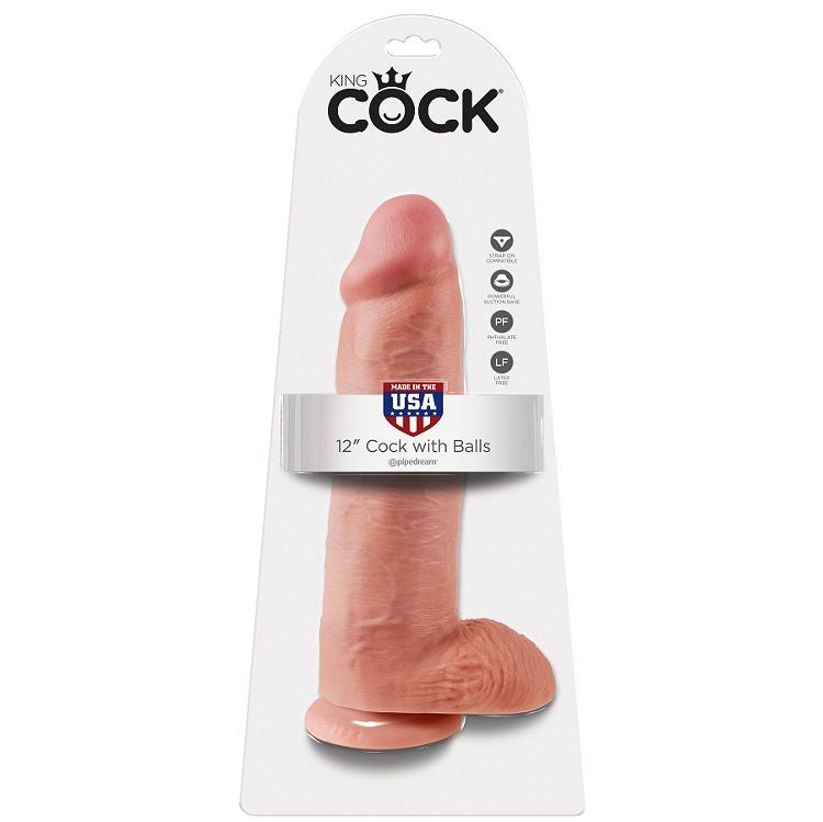 KING COCK - DILDO BOJA KOŽE SA TESTISIMA 30.48 CM