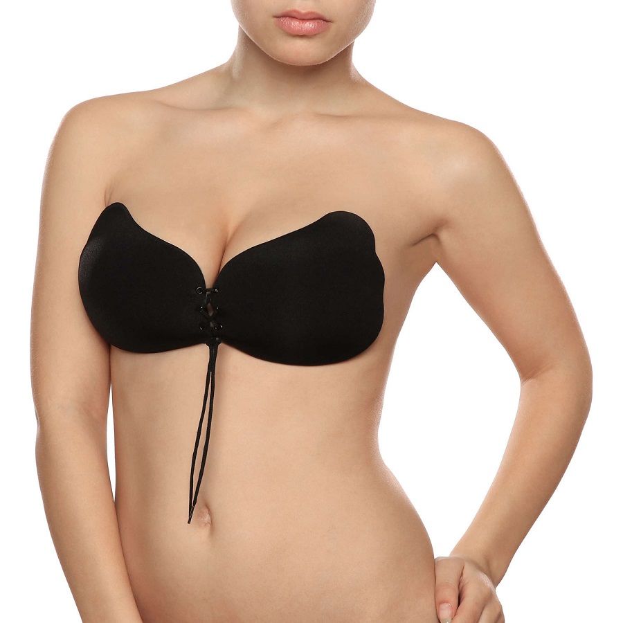 BYE-BRA - ČIPKASTI PUSH-UP GRUDNJAK ZA UVEĆANJE, CRNI, KORPA B