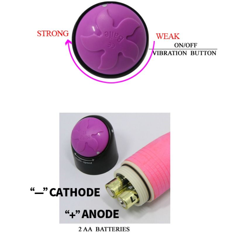 BAILE - ŠARENI REALISTIČAN VIBRATOR ZA SEKS ROZI 23 CM
