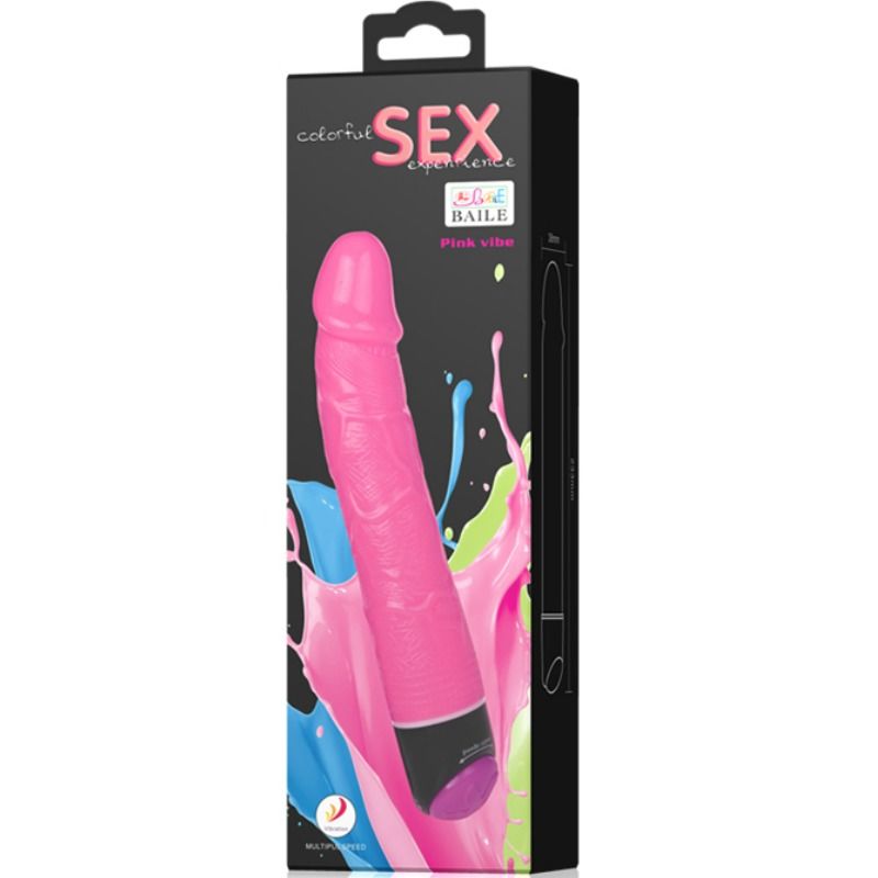 BAILE - ŠARENI REALISTIČAN VIBRATOR ZA SEKS ROZI 23 CM