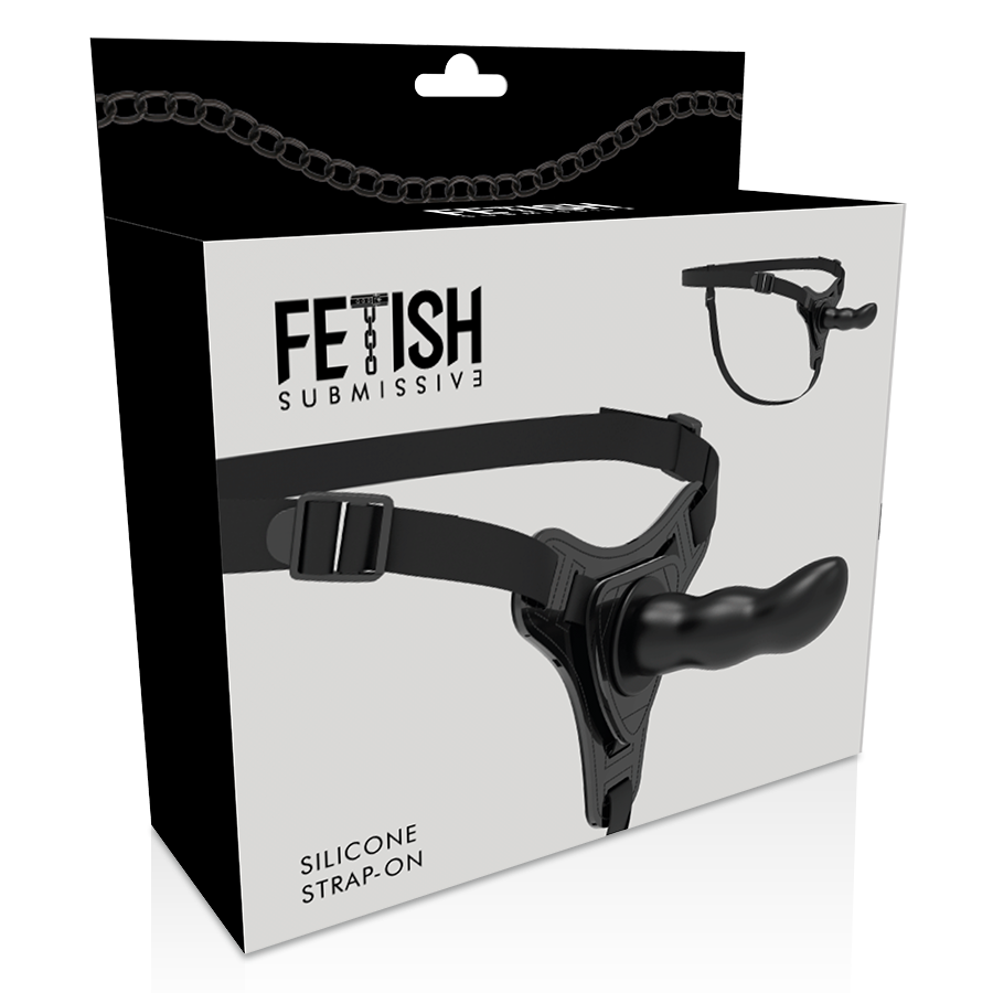 FETISH SUBMISIVNI HARNES - CRNI SILIKONSKI G-SPOT 16 CM