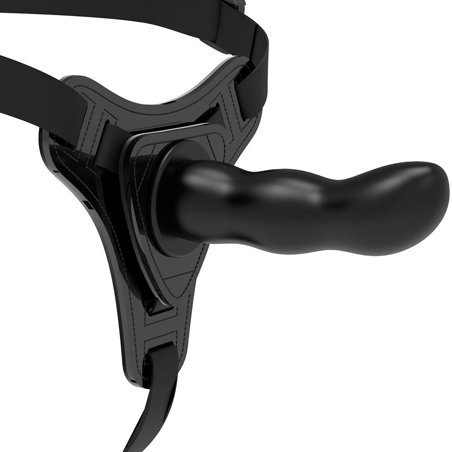 FETISH SUBMISIVNI HARNES - CRNI SILIKONSKI G-SPOT 16 CM