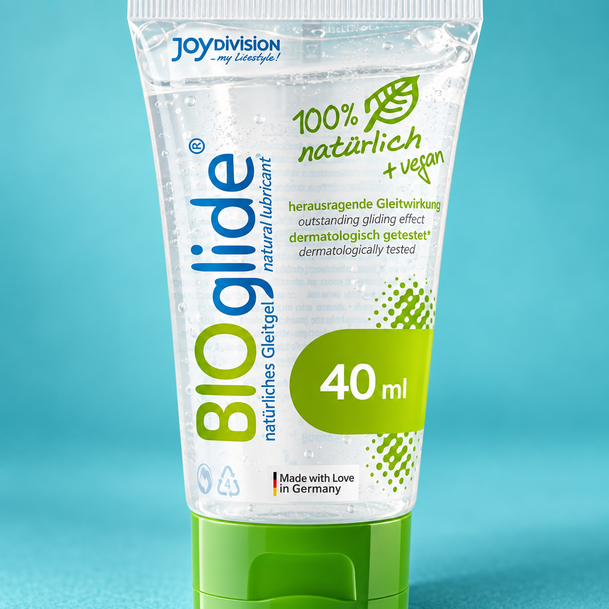 Joydivision BIOglide lubricant 40 ml — tube and label detail