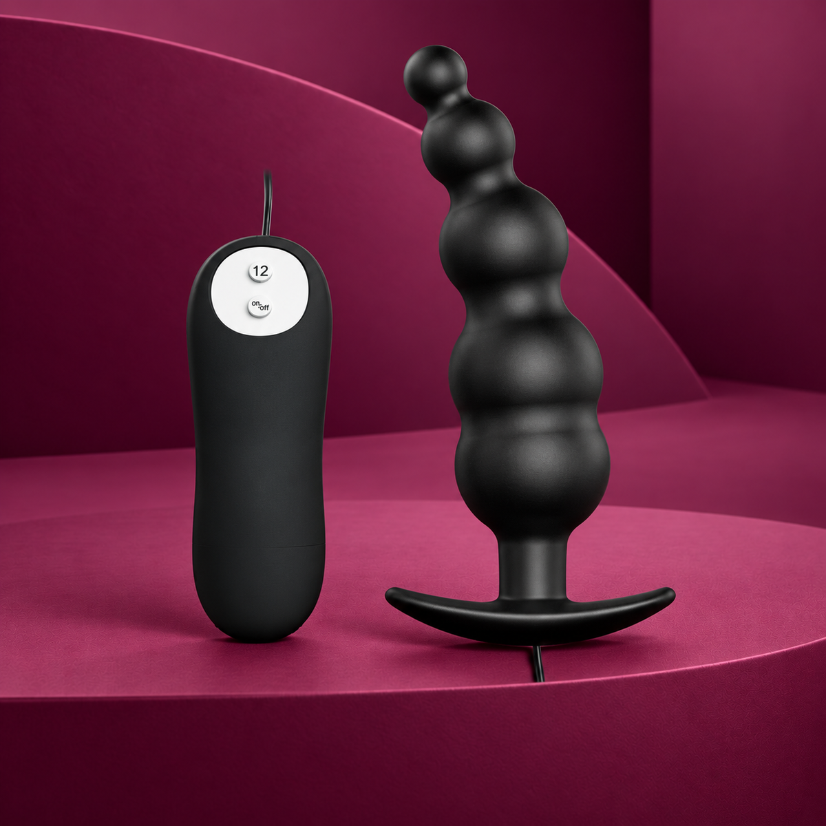 Pretty Love Vibrating Anal Plug with Remote, Black