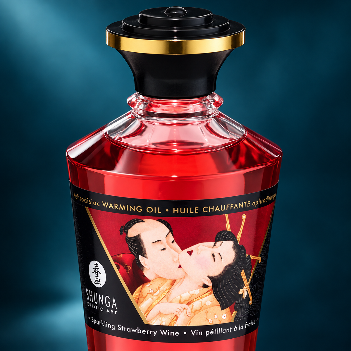 Shunga — Strawberries and cava heat effect massage oil 100 ml — detail