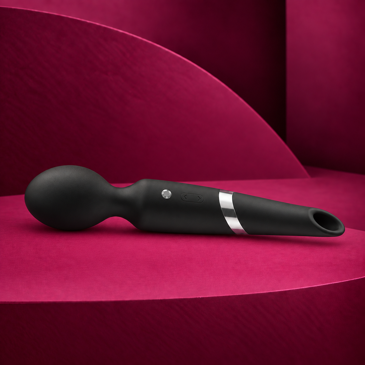 Black&silver Beck wand and suction cup 2 in 1 silicone