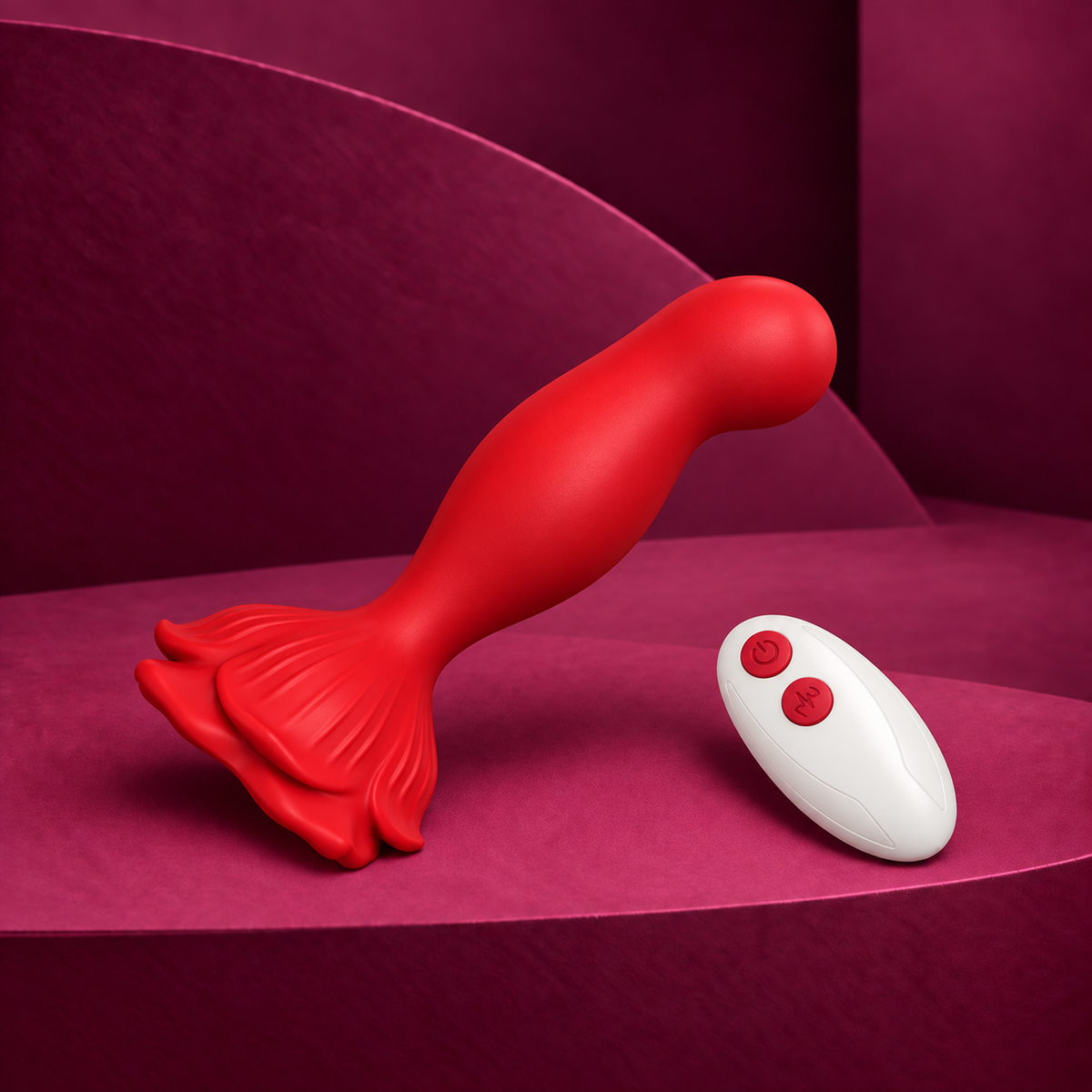 Armony Pink vibrator & anal plug remote control red