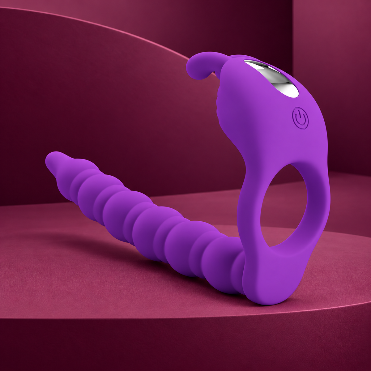 Pretty Love Blackney Vibrating Penis Ring with Plug, Lilac
