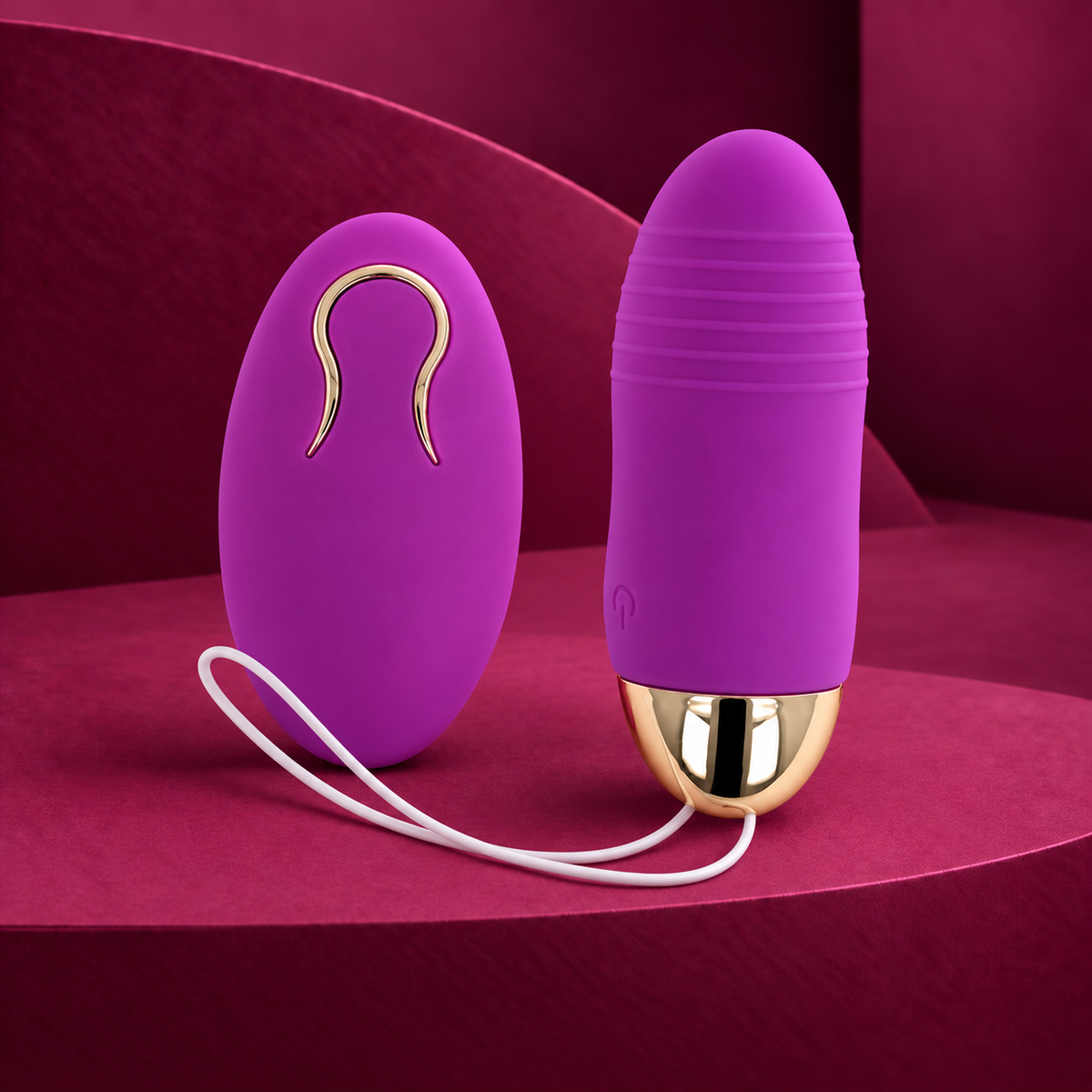 Ohmama Remote control vibrating egg 10 speeds purple
