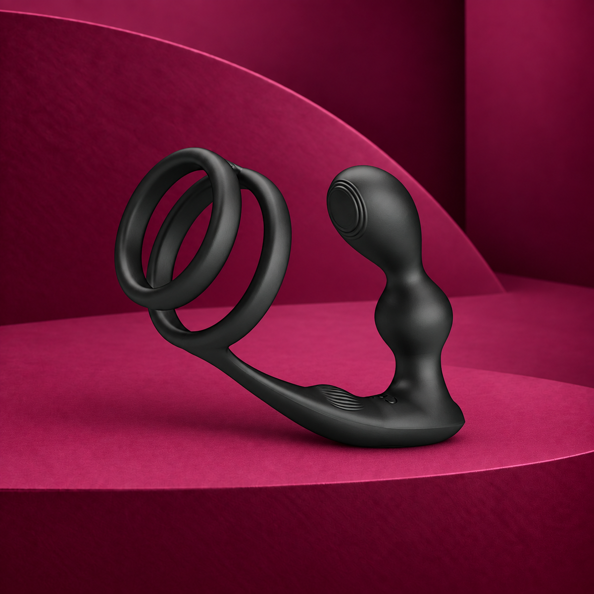 Pretty Love Marshall penis ring with vibratory anal plug with remote control