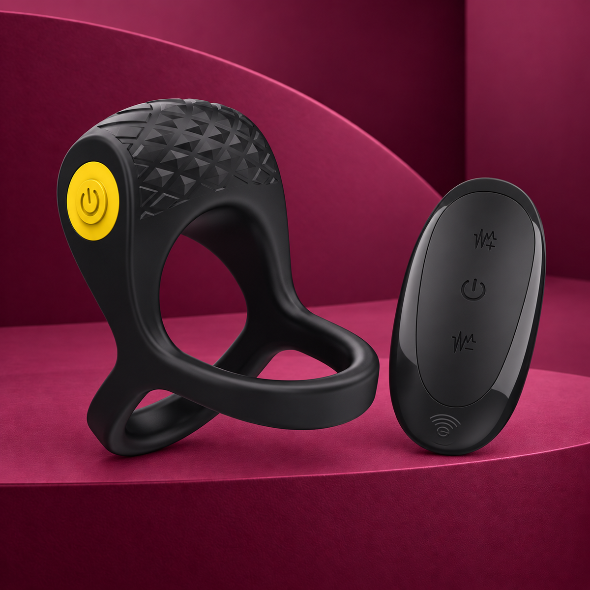 Intense Alex vibrator double penis ring 10 vibrations black