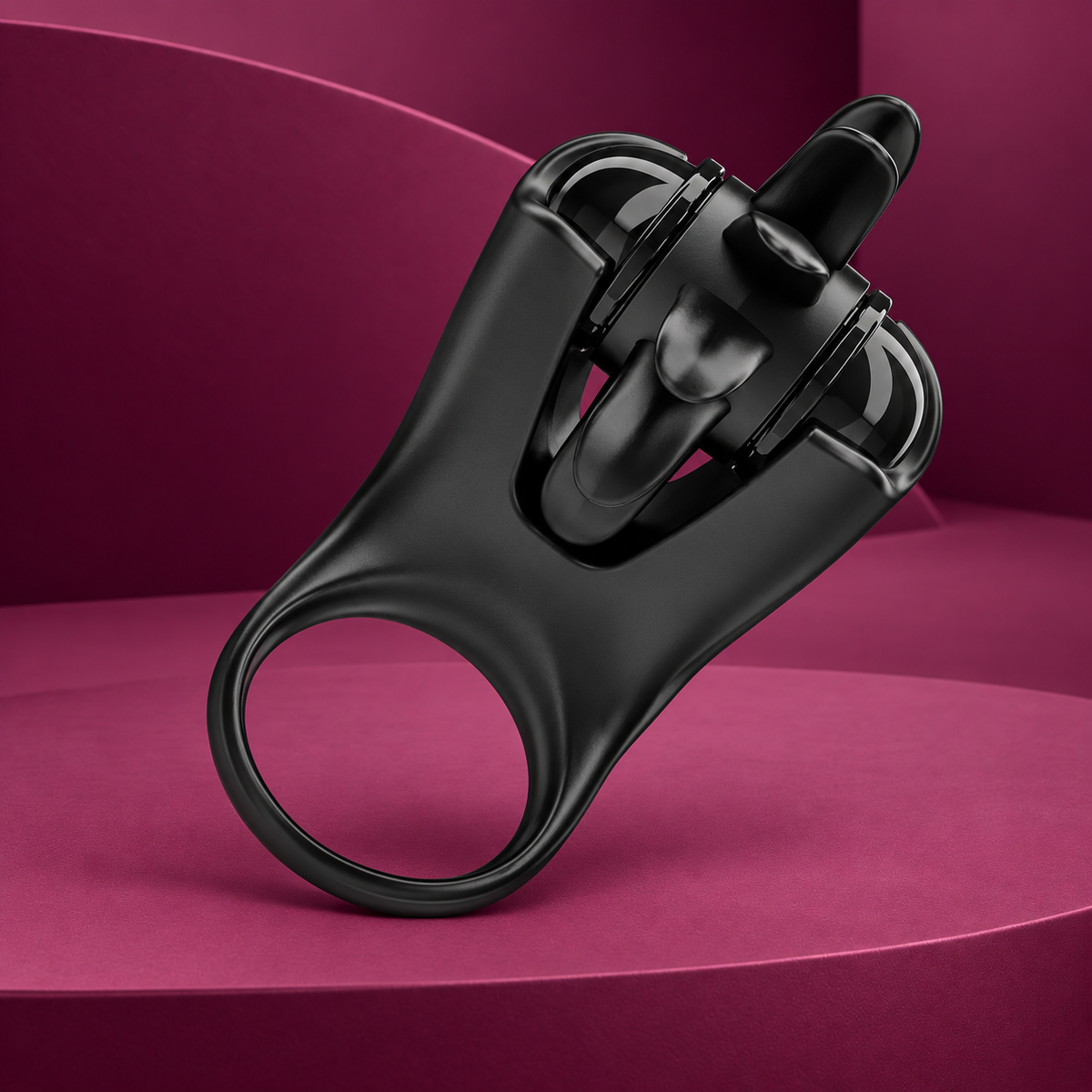 Intense Mabel vibrating ring 10 vibrations with clitoris stimulator black