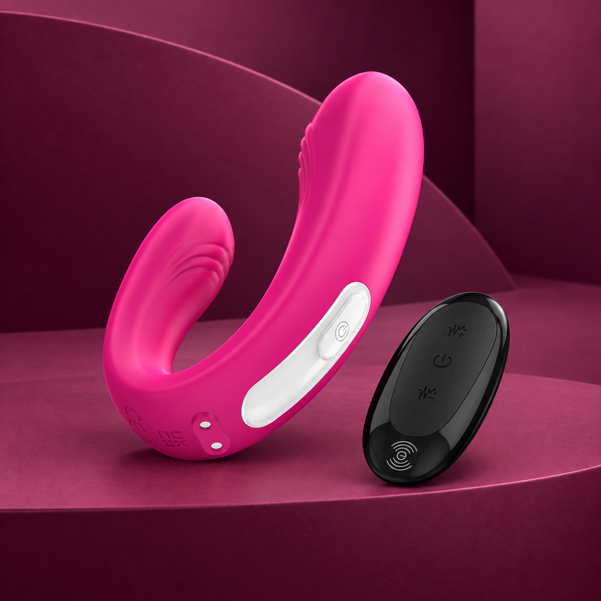 Intense Intense janet dual u-shaped stimulator & vibrator with remote control (pink)