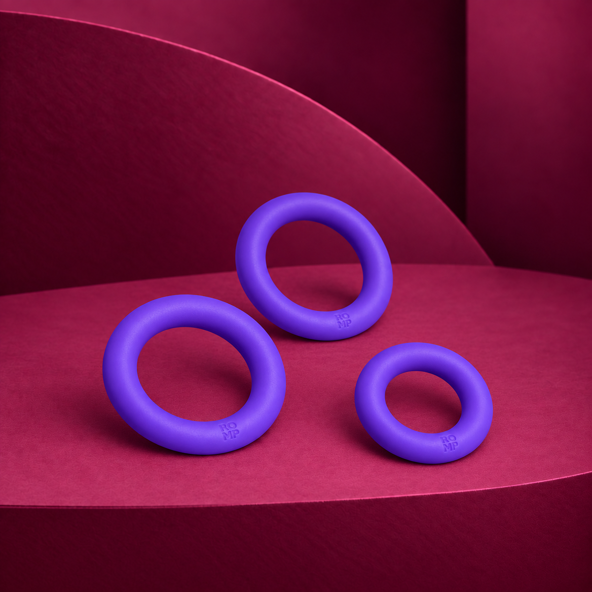 Romp Remix purple silicone ring set