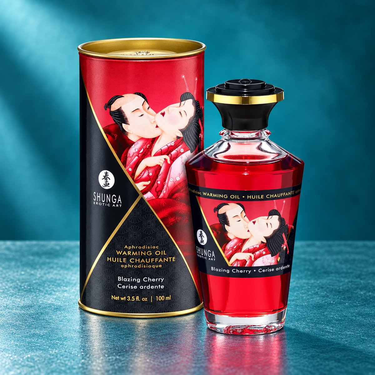 Shunga Heat Effect Massage Oil — Cherry