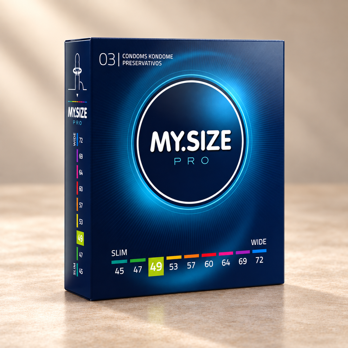 MY.SIZE Pro Condoms, Select Width and Pack Size — 49 mm / 3 units