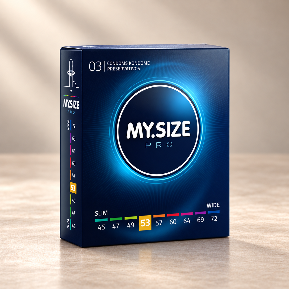MY.SIZE Pro Condoms, Select Width and Pack Size — 53 mm / 3 units