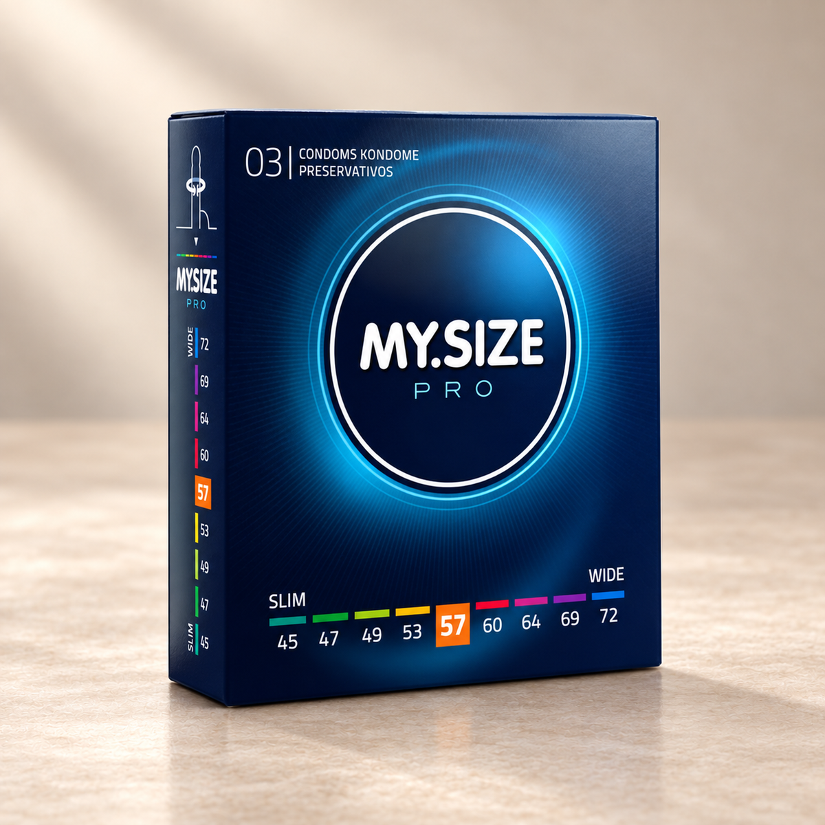 MY.SIZE Pro Condoms, Select Width and Pack Size — 57 mm / 3 units