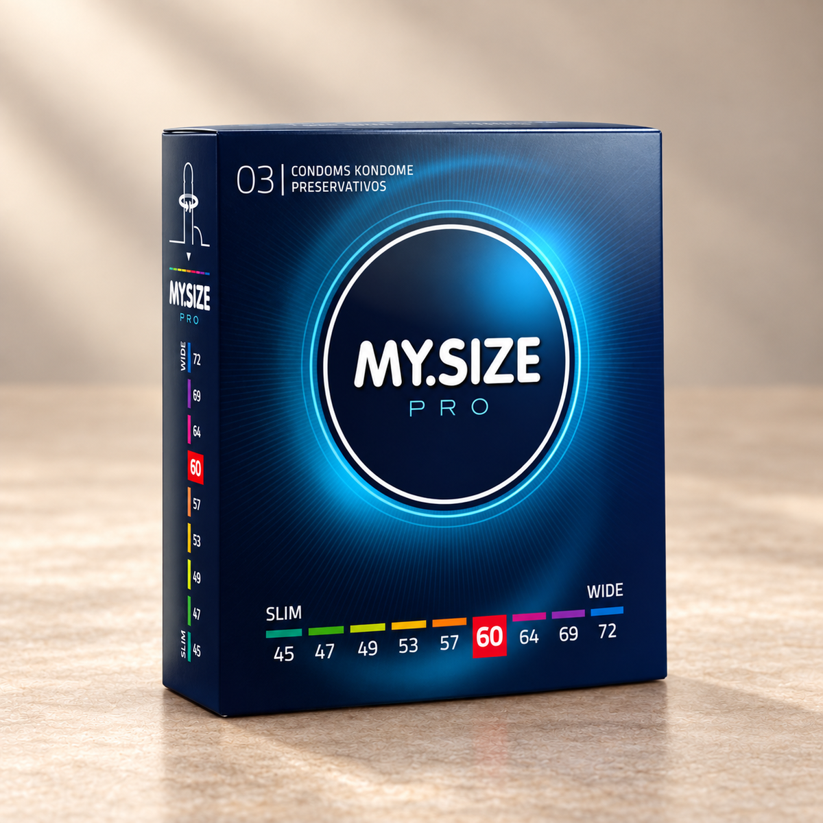 MY.SIZE Pro Condoms, Select Width and Pack Size — 60 mm / 3 units